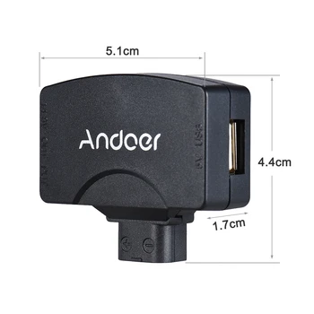 Andoer D-Atingeți pentru a 5V Adaptor USB Conector pentru V-Montare camera Video aparat de Fotografiat Baterie pentru BMCC pentru iPhone iOS, Android Smartphone Monitor