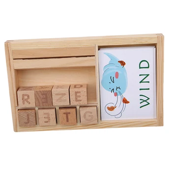 Lemn Puzzle Cognitive Carduri De Carton Nouă Copii Jucarii Educative De Învățare Engleză Pentru Copii Din Lemn Materiale Montessori Math Jucarii