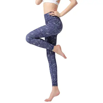 Femei Print Pantaloni de Yoga iute Uscat Sală de Sport de Antrenament Jambiere Talie Mare de Funcționare Jogging Elastica Fitness Yoga Colanti 4 Culori XL