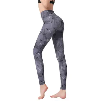 Femei Print Pantaloni de Yoga iute Uscat Sală de Sport de Antrenament Jambiere Talie Mare de Funcționare Jogging Elastica Fitness Yoga Colanti 4 Culori XL