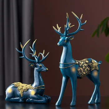Rășină Cerb elan Figurina Statuie Animal Meserii Acasă Living Decorul Camerei Accesorii Moderne Desktop Ornament Creative Sculptura Cadouri