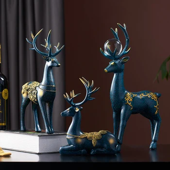 Rășină Cerb elan Figurina Statuie Animal Meserii Acasă Living Decorul Camerei Accesorii Moderne Desktop Ornament Creative Sculptura Cadouri