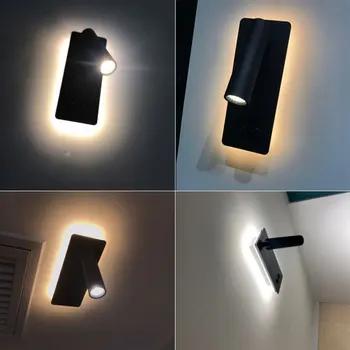 Acasă Led Lumini de Perete Negru&Alb Modernă cu Led-uri Lampă de Perete Pentru Dormitor, Noptiera Lumini camera de zi Bucatarie Candelabre, Lumini 6W