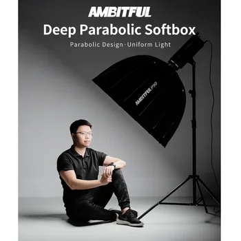 AMBITFUL Portabil P90 90CM Rapid de Instalare Rapidă Adânc Parabolic Softbox + Grila Fagure pentru Elinchrom Muntele Flash Softbox