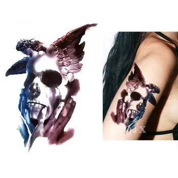 Tatuaj temporar autocolante Demon craniu suicide squad tatuaj joker negru Impermeabil tatuaj fals 210*148 mm