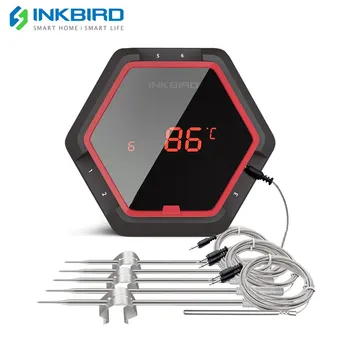 Inkbird IBT-6XS Roșu Termometru Digital 150ft Bluetooth Wireless GRĂTAR Termometru Șase Sonda APLICAȚIE Gratuită și USB Baterie Reincarcabila