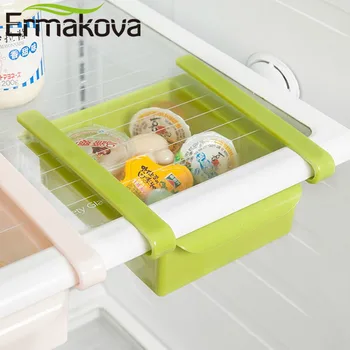 ERMAKOVA Frigider Plastic Cutie de Depozitare Congelator Organizator Titularul Proaspete Distanțier Strat de Bucătărie Depozitare a Alimentelor suport Raft Container