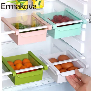 ERMAKOVA Frigider Plastic Cutie de Depozitare Congelator Organizator Titularul Proaspete Distanțier Strat de Bucătărie Depozitare a Alimentelor suport Raft Container