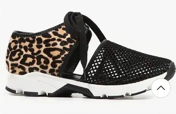 Femei Respirabil Adidasi de Vara Plasă Moale Plat Doamnelor Pantofi Casual Dantela-Up Leopard Sandale Feminine Plus Dimensiune 35-43 AB593