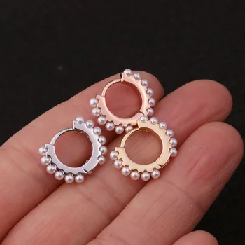 1bucată 8mm Rotund Cercei pentru Femei 2020 Trendy Bijuterii Piercing Hoop cercei Ureche Mansete Partea cu Perle