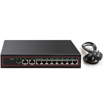 10 Port POE Ethernet 52V VLAN 10/100Mbps IEEE 802.3 af/la Switch de Rețea pentru CCTV, Camera IP Wireless cu Alimentare Externă
