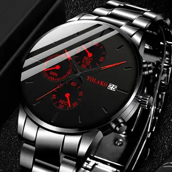 Moda de Brand de Top Negru Bărbați din Oțel Inoxidabil Ceas Clasic Calendar Centura de Plasă ceasuri Cuarț Ceasuri Barbati Ceas Analogic de Afaceri