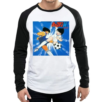 Anime Capitanul Tsubasa T-Shirt Mens de Moda de Culoare Alb cu Maneci Lungi Capitanul Tsubasa Tricou Top Tee tricou Maneca Plin de Haine