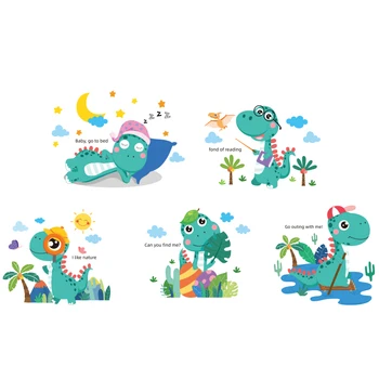 [SHIJUEHEZI] Desene animate Dinosaur Animale Autocolante de Perete DIY Stele Luna Decalcomanii de Perete pentru Camera Copii Copil Dormitor Decor Acasă
