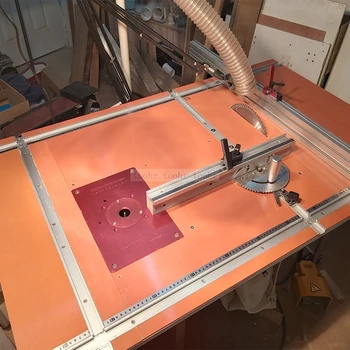 Prelucrarea lemnului Gabaritul Mitra Și Cutie de Comun Jig Kit T-track Slot Cu Ajustabil Oprim pentru Masă Router Bandsaws