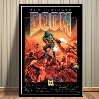 Video Halo Jocuri Ultimate Doom Clasic Panza Pictura Postere si Printuri de Arta de Perete Poza pentru Living Decorul Camerei Cuadros