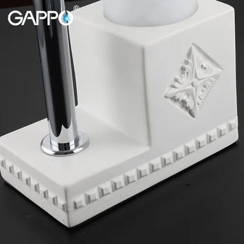GAPPO Baie Hardware Seturi albe în picioare gratuit baie, suporturi pentru perii de toaletă cu suporturi de hârtie igienică, hârtie raft