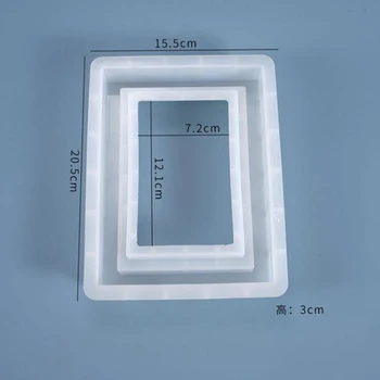 Noi transparente silicon mucegai rama foto dreptunghiulara masa decor DIY decorare de casă rama foto decor mucegai