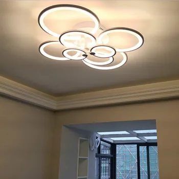 Alb&Negru cu LED-uri Moderne Candelabru Luciu De Lumină Living Dormitor Sufragerie Acrilice Plafon Candelabru de Iluminat WY507