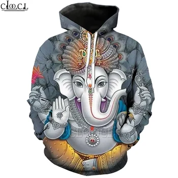 CLOOCL Hinduism Dumnezeu Domnul Ganesha Bărbați Femei Hoodies de Imprimare 3D Toamna Hanorac Fashion Trening Imbracaminte Casual Sport Topuri
