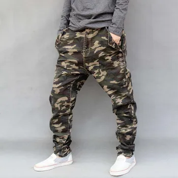 Militar, Armata, Camuflaj Verde De Bumbac Brand Pantaloni Largi Pantaloni Harem Mens Joggeri Hiphop Haine Elastic Blugi Marime Mare