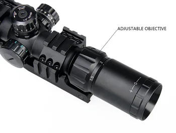 Noua tactică de aplicare 1.5-4x30 pușcă domeniul de aplicare Reticul W/E reglabil pentru fotografiere de vânătoare gz10246B