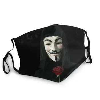 V De La Vendetta Anonim Masca De Fata Bărbați Anti Ceata De Praf Guy Fawkes, Masca Capacul De Protecție Respiratorie Respirabil Gura Mufla