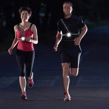 Sport în aer liber LED Noapte Lumină de Funcționare USB Reîncărcabilă Piept Lampa de Jogging Lumină de Avertizare cu Bicicleta Lanterna de Funcționare în aer liber Lumina