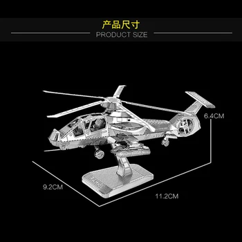 2pc set 3D Metal Puzzle Ka-50 de elicoptere RAH-66 elicopter stealth DIY cu Laser Tăiat Asambla Puzzle Jucărie Desktop decor