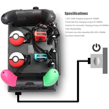 Încărcător de Bază pentru Nintend Comutator Doc de Încărcare de Disc Suport pentru Nintendo 2 Comutator Bucurie-Cons NS Pro 2 Poke Balon Plus Controlere
