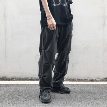 UNCLEDONJM Rid Cordon Joggeri 2020 Mens Japoneză Streetwear Mozaic pantaloni de Trening de sex Masculin Hip-Hop Piesa pantaloni Pantaloni ED938