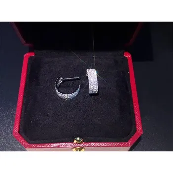 Vecalon Romantic Legăna cercei AAA Cz Real argint 925 Farmec Petrecere de nunta Picătură Cercei pentru femei Bijuterii de Mireasă Cadou