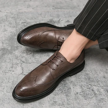 Barbati din Piele Pantofi Clasic Pantofi Rochie stil Britanic Formale Pantofi Mocasini Casual Brand de Lux Pantofi de Afaceri Bărbați Apartamente 2020