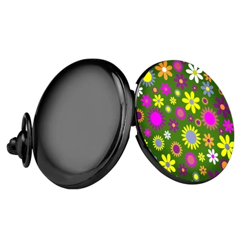 Flori Colorate De Picturi Frumoase Cuarț Ceas De Buzunar Cu Lanț Steampunk Buzunar Lanț Retro Pandantiv Ceas Bărbați Femei