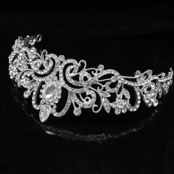 6 Modele de Cristal Mireasa Tiara Coroana si Voal cu Pieptene Femei Bal Ornamente de Păr de Nunta Capul Accesorii Bijuterii