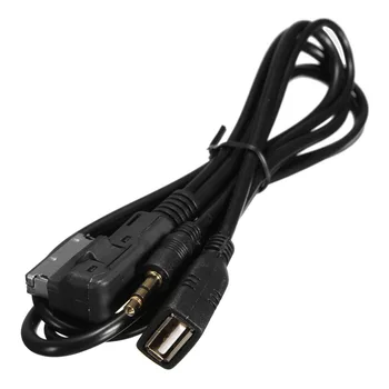 3.5 mm AUX Cablu Audio Muzica MDI AMI MMI Interface USB+Incarcator pentru A6L A8L Q7 A3 A4L A5 A1 S5 Q5 (Nevoie Pentru AMI Interface)