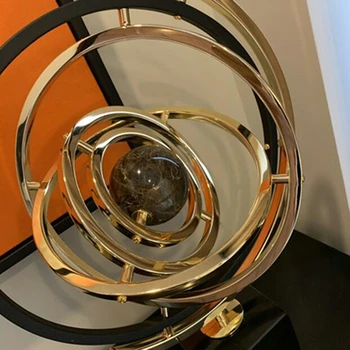 Sistemul Solar 3D Marmură Material Globuri de Lux Lumina Schimbătoare Globe Model în Miniatură Biroul de Acasă Ornament cele mai Bune Cadouri Pentru Prieteni