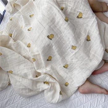 Copil Nou-Născut Pătură Fructe Baby Scutece, Pături Muselină Înfășa Copilul Folie Moale Organice Copii Copil Cărucior Lenjerie De Pat Pături
