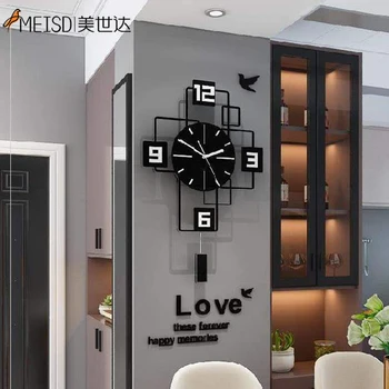 MEISD Calitate Acril Ceas Modern Ceas Pătrat Negru Autocolante Creative Home Decor Camera Horloge Tăcut Camera de zi Transport Gratuit
