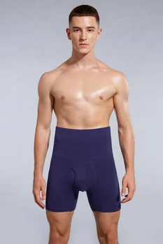 Bumbac stil boxeri pantaloni scurți pentru Bărbați lenjerie de corp Moale Respirabil modelarea om pantaloni cu talie înaltă anti-roll elastic confortabil flexibil