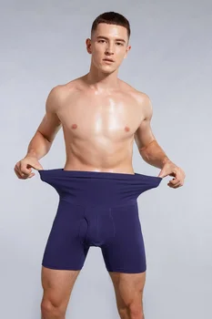 Bumbac stil boxeri pantaloni scurți pentru Bărbați lenjerie de corp Moale Respirabil modelarea om pantaloni cu talie înaltă anti-roll elastic confortabil flexibil