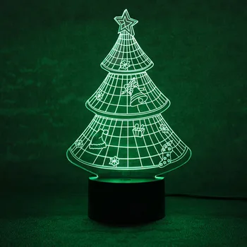 Noutatea Pom de Crăciun Lampa 3D LED Lumina de Noapte USB Vizuale Lampă de Masă Lampara Decor de Crăciun Pentru Acasă Copilul de Dormit Veioza