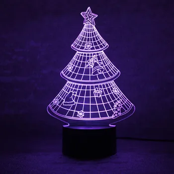 Noutatea Pom de Crăciun Lampa 3D LED Lumina de Noapte USB Vizuale Lampă de Masă Lampara Decor de Crăciun Pentru Acasă Copilul de Dormit Veioza