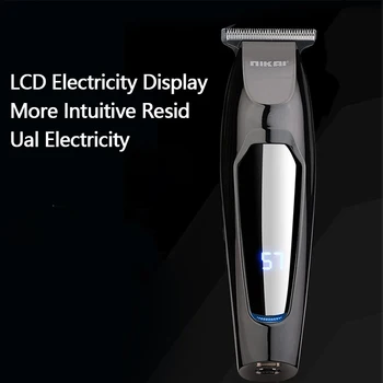 NIKAI Gradient LCD Display Digital Reîncărcabilă Tuns Retro Electric mașină de Tuns Hair Salon Puternică USB Electric Împinge Fader