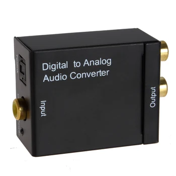 Digital Optic Coaxial Toslink Semnal Analog RCA L/R Audio Convertor Adaptor +Cablu de Fibră Optică