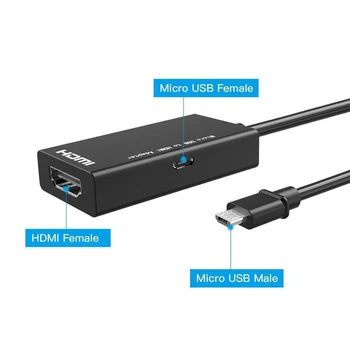 Durabil Micro USB de sex Masculin la HDMI USB de Tip C-C de sex Feminin Adaptor Cablu Convertor pentru HDTV Multimedia Multifuncțional Converter