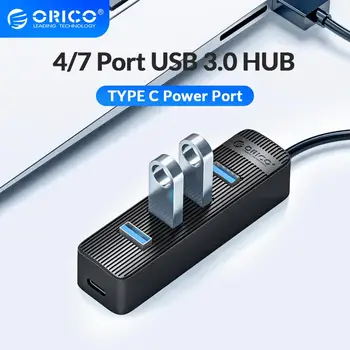 ORICO 4 Port USB 3.0 HUB Cu Tipul C de Alimentare Port Pentru PC, Laptop, Accesorii pentru Calculator ABS USB Splitter USB3.0 Adaptor OTG