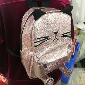2020 doamnelor primăvară-vară luminoase de culoare roz, din piele pungă de umăr înapoi geanta animal pisica convex mini de desene animate drăguț pentru copii geanta rucsac