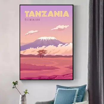 Kilimanjaro, Tanzania Călătorie Arta Panza De Imprimare Poster De Perete Camera De Zi De Decorare Cadru Nr.