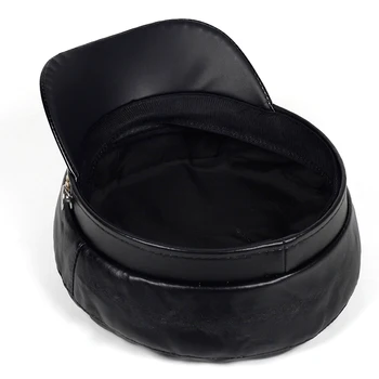 Moda Pălărie Neagră Capac Femei Casual Streetwear coarda capac plat Elegant solid Toamna iarna Cald Bereta Pălărie de sex Feminin